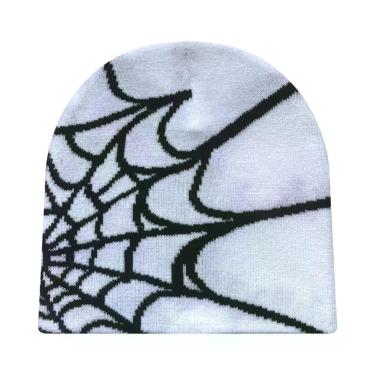 Imagem de Gorro Unissex Y2K De Tricô Com Teia De Aranha Para Quatro Estações, Mo