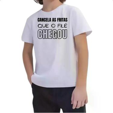 Imagem de Camiseta Infantil Cancele as fritas que o file chegou - Alearts, 2
