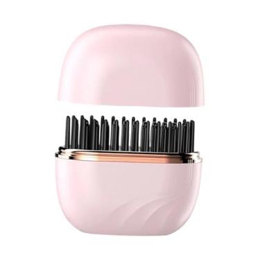 Imagem de ChuYiElegance Escova alisadora de cabelo, escova modeladora, alisador e modelador de cabelo com aquecimento rápido, Rosa