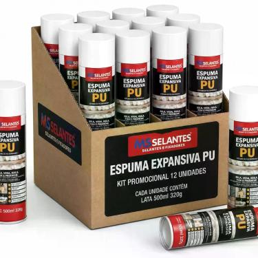 Imagem de Kit 12 espuma pu expansiva multiuso ms selantes 500ml 320g