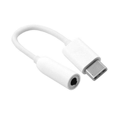 Imagem de Cabo Adaptador Usb Tipo-c P/ P2 Fone De Ouvido 3.5mm Similar * Moto Z Force Mi 8 (Branco)