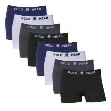 Imagem de Kit 8 Cuecas Infantil Menino Boxer Microfibra Polo Wear, G
