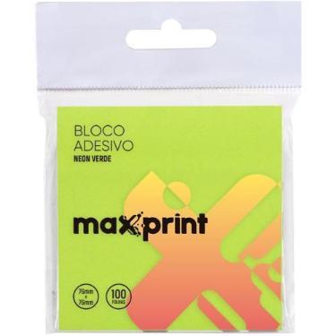 Imagem de Bloco de Recado Autoadesivo 76X76MM Verde Neon 100 Folhas - Maxprint