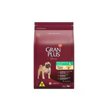 Imagem de Racao gran plus menu light caes ad mini frang/arroz 3kg, ROXO, 3