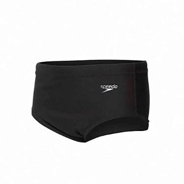 Imagem de Sunga Infantil, Speedo, Solid, Modelo Liso com Forro Interno e Cordão Personalizado, Tamanho Kids, tamanho 8 - Preto