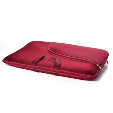 Imagem de Capa Case para Notebook 13 a 17 Polegadas com Alça Reforçada e Bolso Externo, Bolsa Protetora em Neoprene Premium(Vinho,13'3 Polegadas)