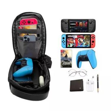 Imagem de Bolsa Mochila Transporte Para Nintendo Switch Steam Deck Playstation Portal Case Preta