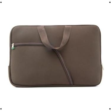 Imagem de Capa Case Luva Para Notebook Marrom14,1 Polegadas, com Bolso, Impermeável, Anti-impacto e Bem Reforçada. - MGA Store