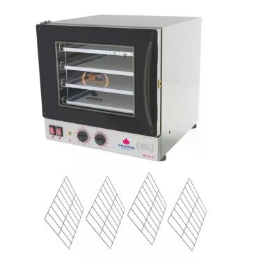 Imagem de Kit Forno Turbo Elétrico Profissional Analogico Prp-004 g2 127v Preto