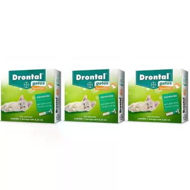 Imagem de Combo 3 Unidades Drontal Spot On 0,35ml Gatos 0,5 a 2,5kg - Bayer