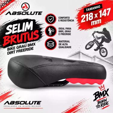 Imagem de Selim Bike Grau BMX Dirt Freeride Absolute Brutus 218x147mm, Preto, Ve
