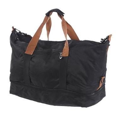 Imagem de Bolsa de Viagem, Bolsa de Ginástica Separada, à Prova d'água, Multifuncional, Seca e Molhada, para Treino (Preto)