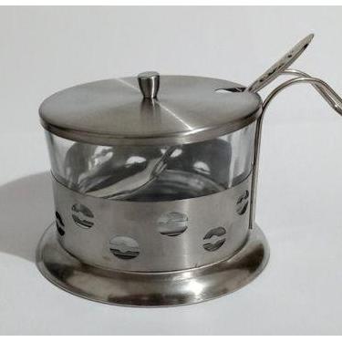 Imagem de Açucareiro De Vidro E Inox 250 Ml Linha Prime - Abelhinha Presentes
