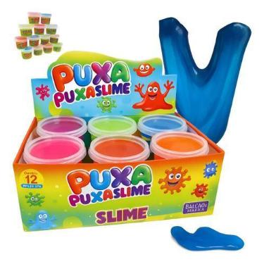 Imagem de Kit 12 Slime Massinha Puxa Atacado Lembrancinha Colorida