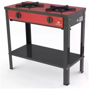 Imagem de Fogão Industrial A Gás 2 Bocas Gourmet Esmaltado Vermelho Prge-200 - Progás