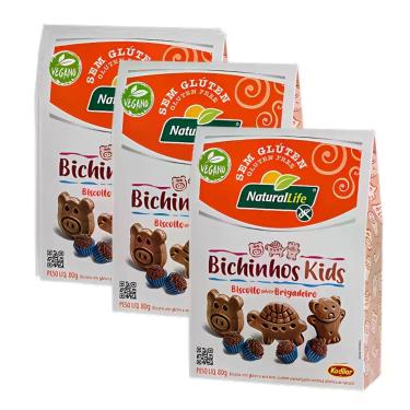 Imagem de Kit Biscoito Vegano Brigadeiro Bichinhos Kids - Natural Life 3 Unidade