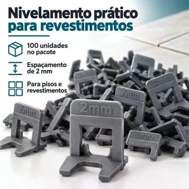Imagem de Nivelamento De Piso Com Clip Slim Durak 2mm 100 Unidades - kdindetudo
