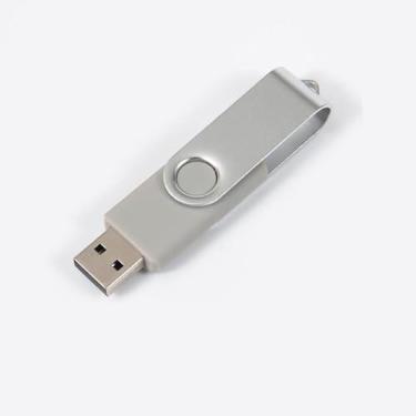 Imagem de Pen drive USB de 32 GB – preto, pen drive portátil de alta velocidade com armazenamento seguro, compatível com PC, laptop, TV, carro e muito mais (prata)