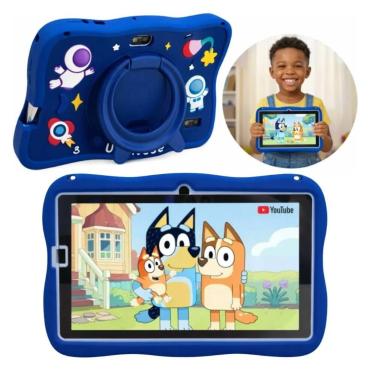 Imagem de Tablet Infantil Astronauta Android 13 Tela HD WiFi - BRUP, Azul