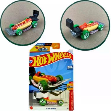 Imagem de Carrinho Hot Wheels Street Wiener Fast Foodie Cachorro-Quente Open Whe
