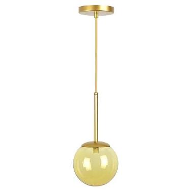 Imagem de Lustre Pendente Jabuticaba Globo De Vidro Âmbar