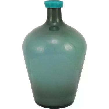 Imagem de Cyan Garrafa Decorativo 32X20X20Cm Vidro Verde