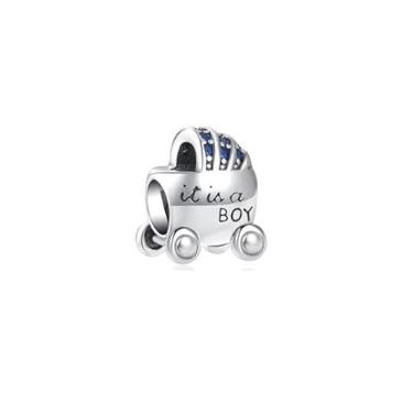 Imagem de Berloque CARRINHO BEBÊ IT'S A BOY em Prata 925