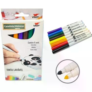 Imagem de Caneta Hidrografica 8 Cores Lavavel Blister - VMP