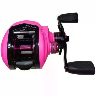 Imagem de Carretilha para Pesca Maruri Bronx Pink 11r Freio Magnético 10+1 Rolamentos Rosa 204g 7.1:1 8KG