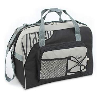 Imagem de Bolsa de Viagem BV6402 c/ 3 Divisões, Unissex, LS Bolsas, Cinza, 43 x 32 x 25 cm