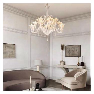 Imagem de Luzes de teto Decoração Lustre Sala de jantar Luzes pendentes Iluminação interna Luminária Luminárias de teto Salão Iluminação interna sofisticada (branco quente, 85 cm)