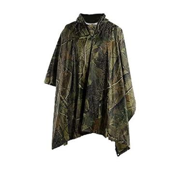 Imagem de Jueshanzj Capa de chuva para adultos, uma peça, para caminhadas, viagens, passeios ao ar livre, equitação, Camuflagem amarela, Tamanho Único