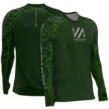 Imagem de Camiseta de Pesca Masculina Premium Flex Proteção UV 50+ - Mar Negro, 