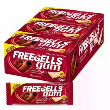 Imagem de Freegells Gum Canela Sem Açúcar Caixa 15 Unidades Chiclete