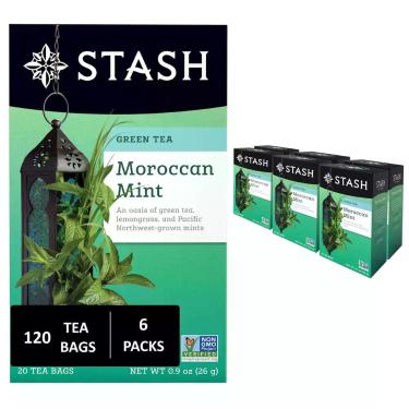 Imagem de Chá Verde Menta Marroquina Stash 120 Saquinhos Pacote com 6