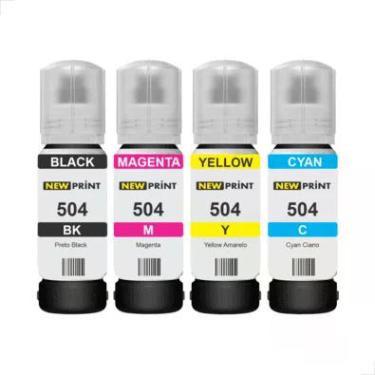 Imagem de 4x Refil Tinta 504 Para Epson L6270 L14150 L6161 L6191 T504