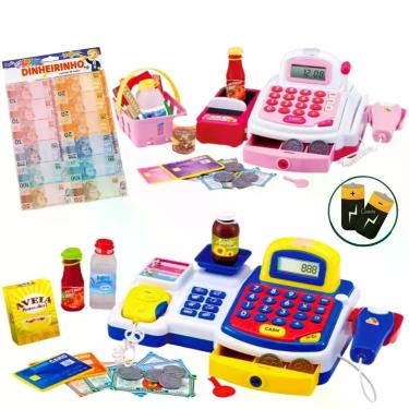 Imagem de Cx Registradora De Brinquedo + Pilhas Mercadinho Infantil - - Dm Toys,