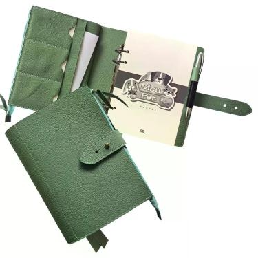 Imagem de Agenda Meu Pet Couro 234-R Raffai Couros, Verde Jade
