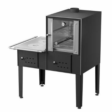 Imagem de Forno Acoplado a Lenha Preto Chapa de Alumínio N01 Esq - ELEVARE INDUS