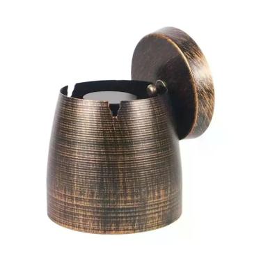 Imagem de Cinzeiro De Metal À Prova De Vento Para Uso Interno E Externo Com Tamp