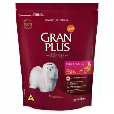 Imagem de Ração GranPlus Menu Cães Adultos Light Mini Frango e Arroz 3kg Premium