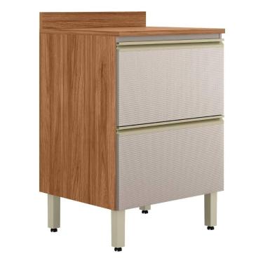 Imagem de Balcão de Cozinha Proença 60cm 1 Porta e 1 Gaveta com Tampo MDF - Dema