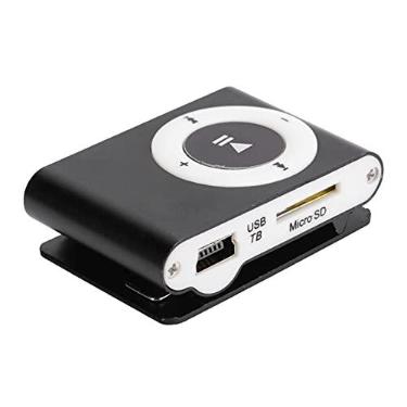 Imagem de Mini Reprodutor de Música, Reprodutor de Mídia de Música Digital Portátil MiniMP3 BackClip Player Com Fone de Ouvido e Cabo USB (Preto)