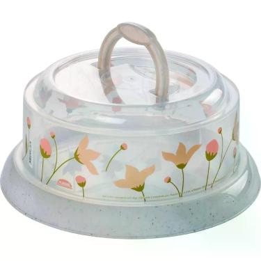 Imagem de Queijeira Decora 02 para Conservação e Organização de Queijos em Plástico Decorado Uso na Geladeira Branco Plasútil