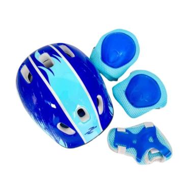 Imagem de Kit Proteção Patins Skate Bicicleta Patinete Azul Unitoys - 3741