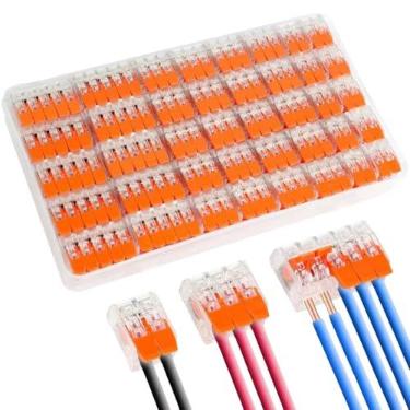 Imagem de Kit 90 Conectores Elétricos – Emenda Rápida com Alavanca, Borne para 2, 3 e 5 Fios