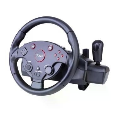 Imagem de Volante com Pedal Force Driving Dazz 62000152 com Fio USB e Manual Preto