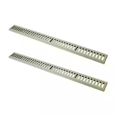 Imagem de Kit 2 Ralo Grelha Linear 3301X2GDA Captação Águas Pluviais Carga 500KG Caixilho Alumínio Bege GDA Industria