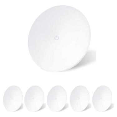Imagem de KICORED Luzes internas para trailer, luzes de teto LED de 11,4 cm, luminárias de 12 V com interruptor de toque para trailer, trailer, trailer e barco, branco quente 3000-3400K (6 peças)
