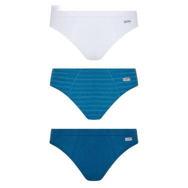 Imagem de Kit com 3 Cuecas Infantil Slip Lupo 140-089, Branco, M